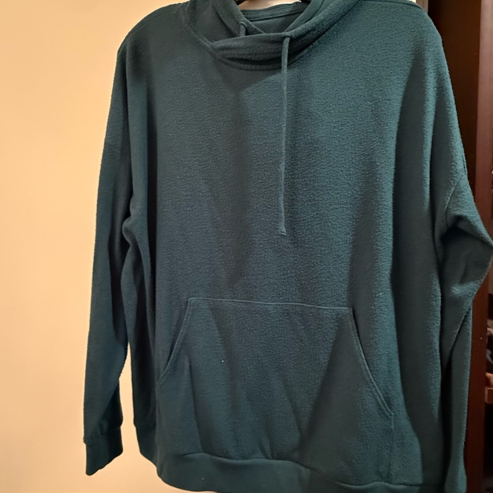 ALO Yoga Forest Green Fleece Pullover Hoodie